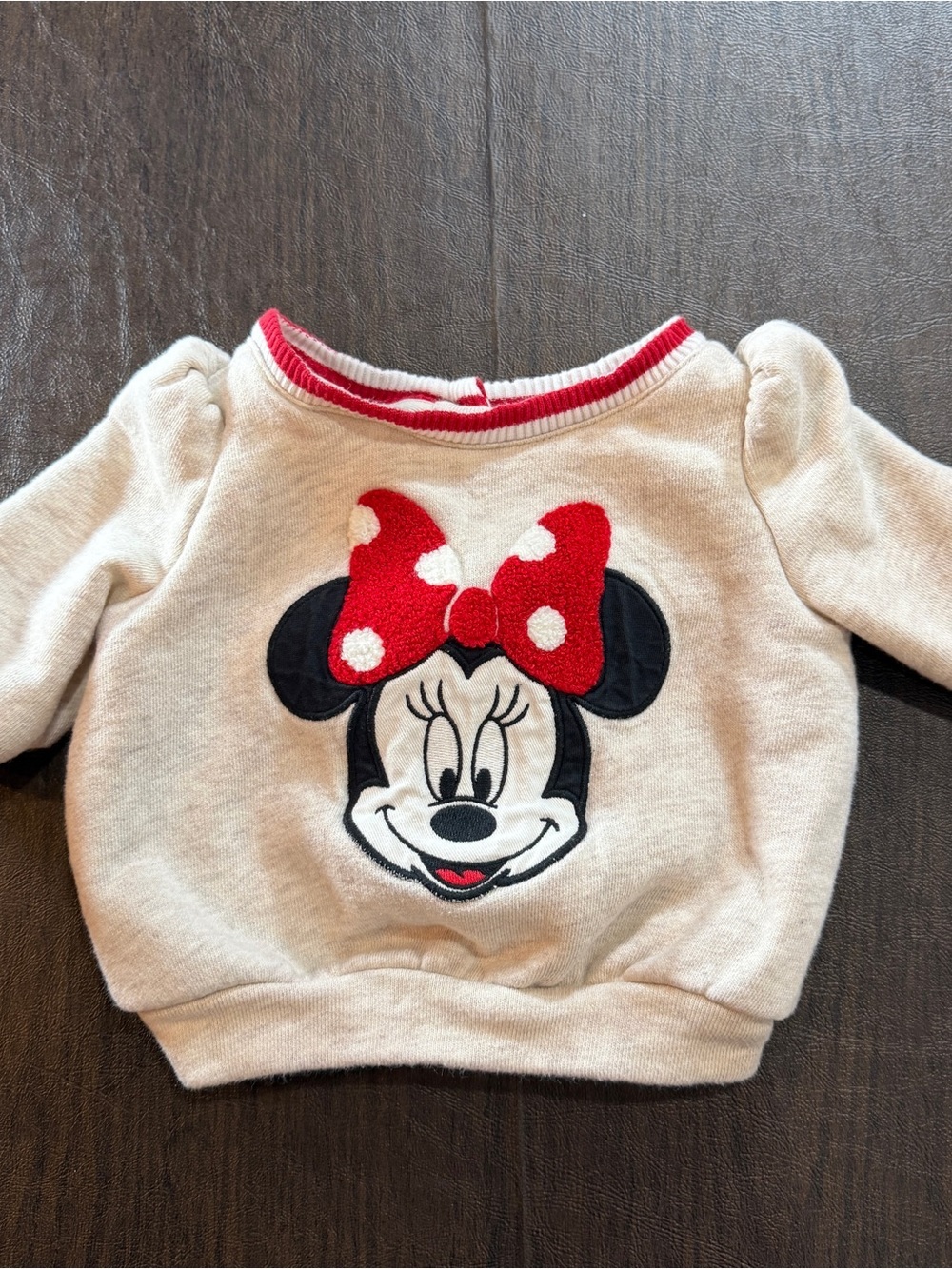 Gap Disney Minnie Mouse Cream & Red Girls' Pullover Sweatshirt Sz 3-6M